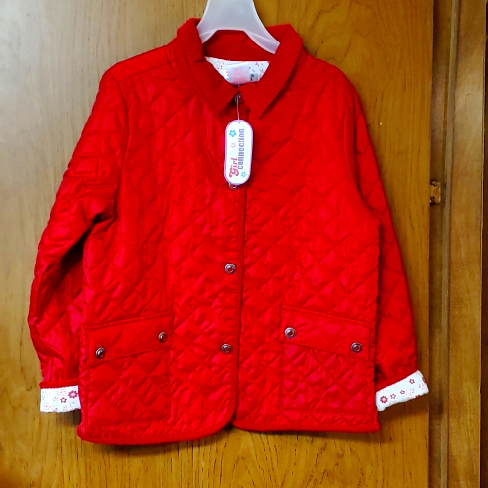 Girl Connection Light Weight Jacket Red New